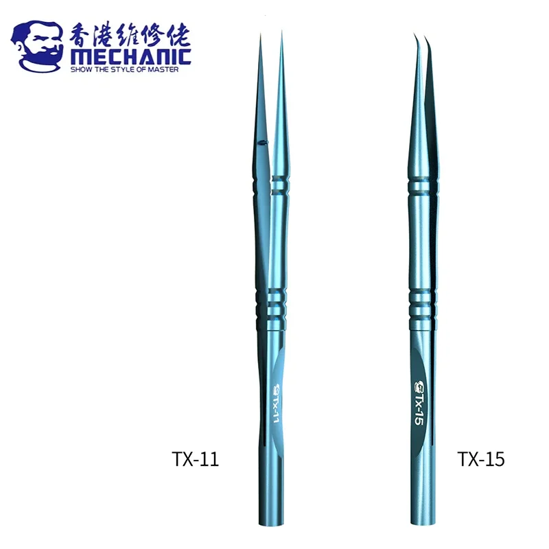 

MECHANIC TX-15 TX-11 Titanium Alloy Jump Wire Tweezers Curved Straight Point High Precision High Hardness Electronics Forceps