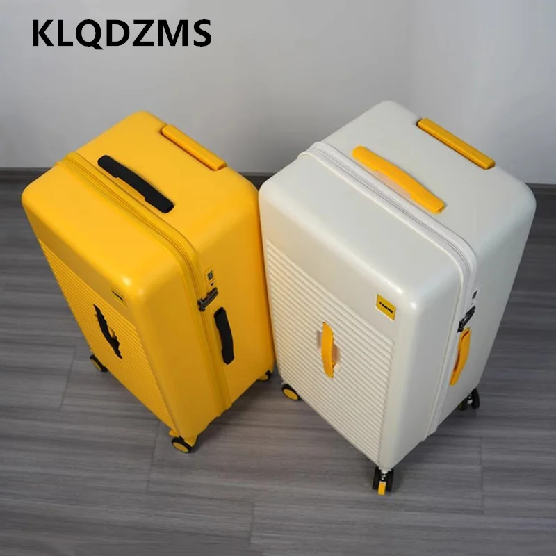 KLQDZMS حقيبة على عجلات سعة كبيرة حقيبة تروللي بعجلات طالب الأسرة أساسيات السفر 24 "26" 28 بوصة عجلة عالمية الأمتعة #3