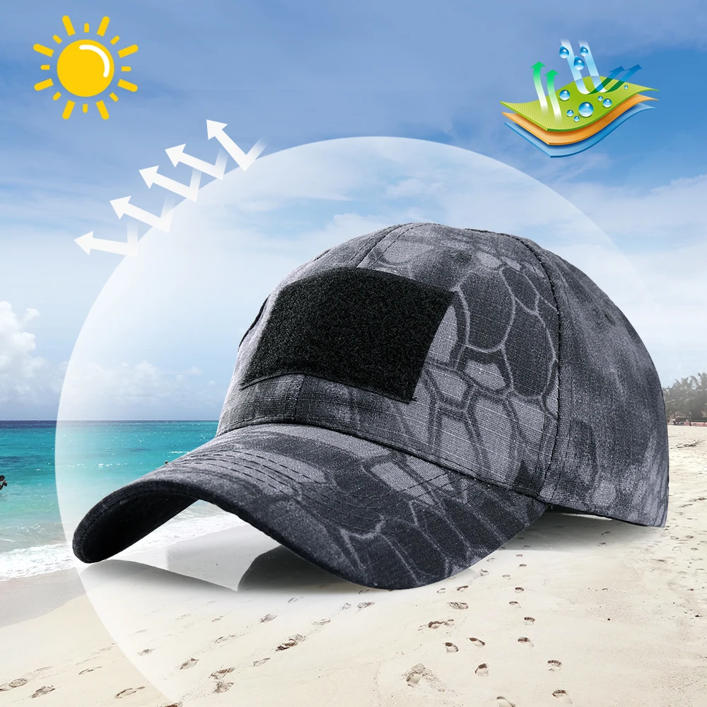 Men Multicam Camouflage Hunting Hiking Cap Sport Tactical Military Army Visor Sun Hat Adjustable Snapback Baseball Bonnie Adult