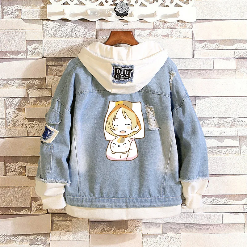 Veste en jean décontractée à capuche pour filles, Kawaii DegradTail Anime, Madara Cartoon Outing, Cadeaux pour petite amie, Peripharrate