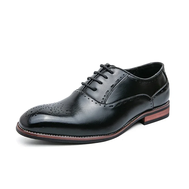 High Quality Classic Italian Casual Dress Shoes Leather Business Formal Shoes Men Elegant Office Formal Oxford Shoes