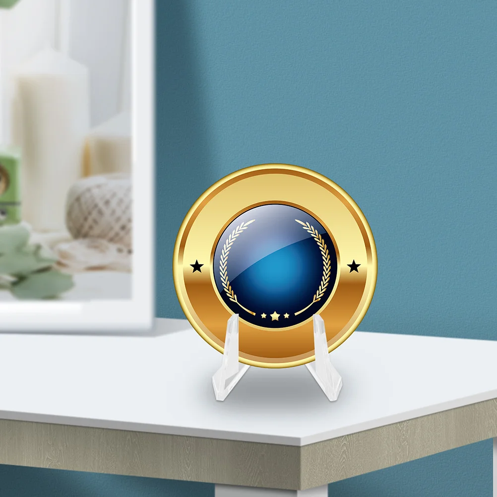 

15Pcs Clear Coin Display Stands Mini Easel Holders Small Plastic Stands for Challenge Coins Cards Medals Coin Holder