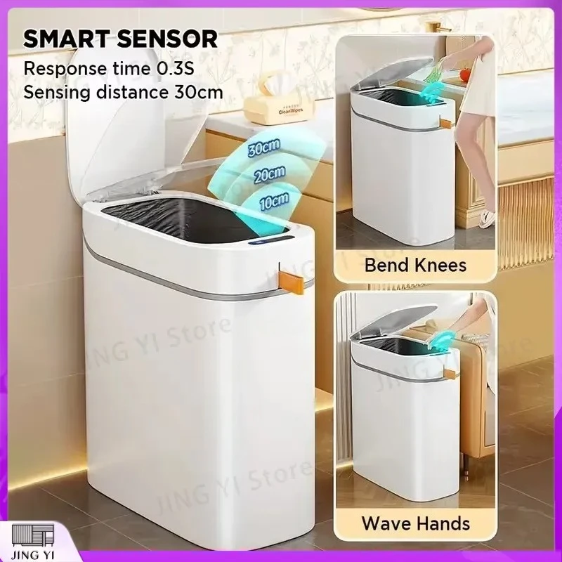 New Smart Trash Can Automatic Sensor Motion Induction Rechargeable PP Waste Bin Long Battery Life Type C