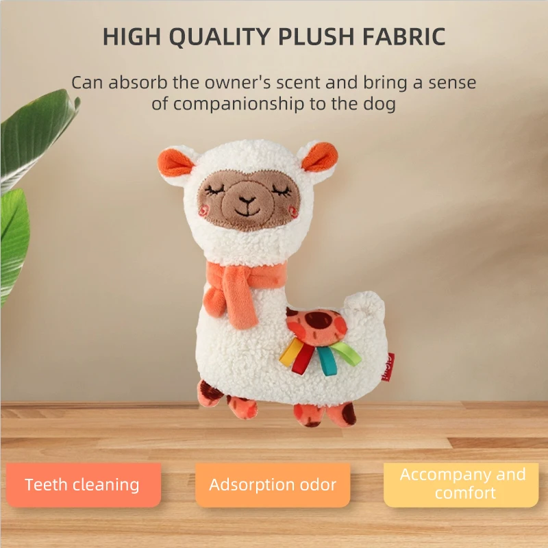 GiGwi Pet Toy Cute Series Alpaca Doll Circle Flannel Molar Teeth Plush Washable Lovely Toy Small Dog Puppy Outdoor Play Dogs