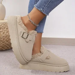 Nuove scarpe Boken da donna invernali di lusso peluche moda retrò scarpe di fagioli pantofole da donna con suola piatta in cotone piattaforma stivali da donna