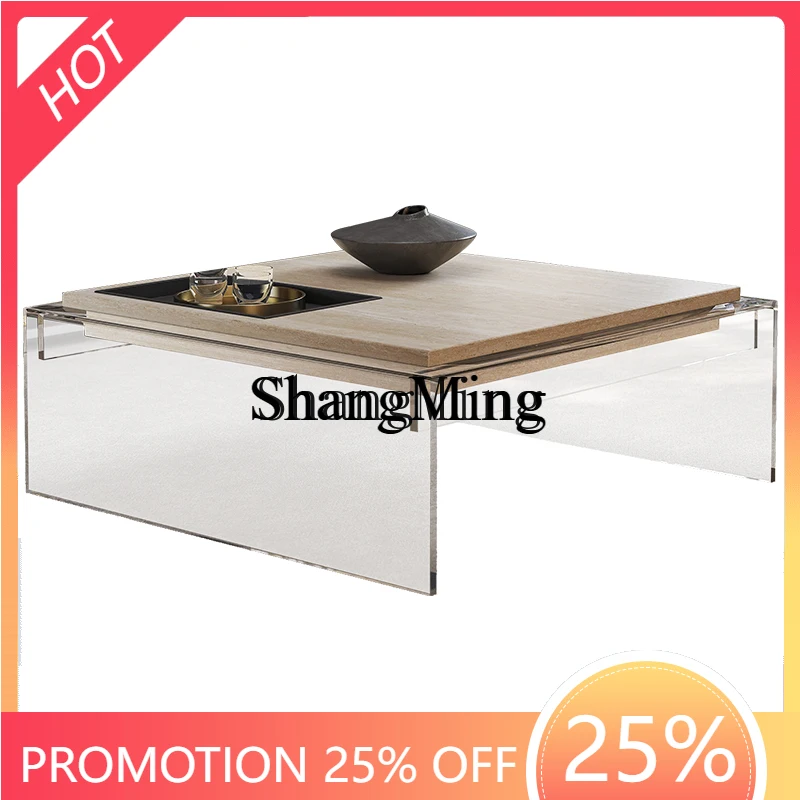 

ZYY high-end exquisite medieval style home new light luxury high-end minimalist wabi-sabi coffee table