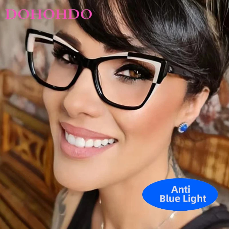 

New Fashion Trendy Cat Eye Optical Glasses Men Women Vintage Luxury Brand Designer Computer Gaming TR90 Anti Blue Light Glasses