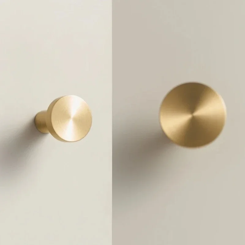 ทองเหลืองวงกลมทองสีดําโบราณสีขาวตู้เฟอร์นิเจอร์ Knobs ผนังห้องน้ําเสื้อผ้า Hook Handle