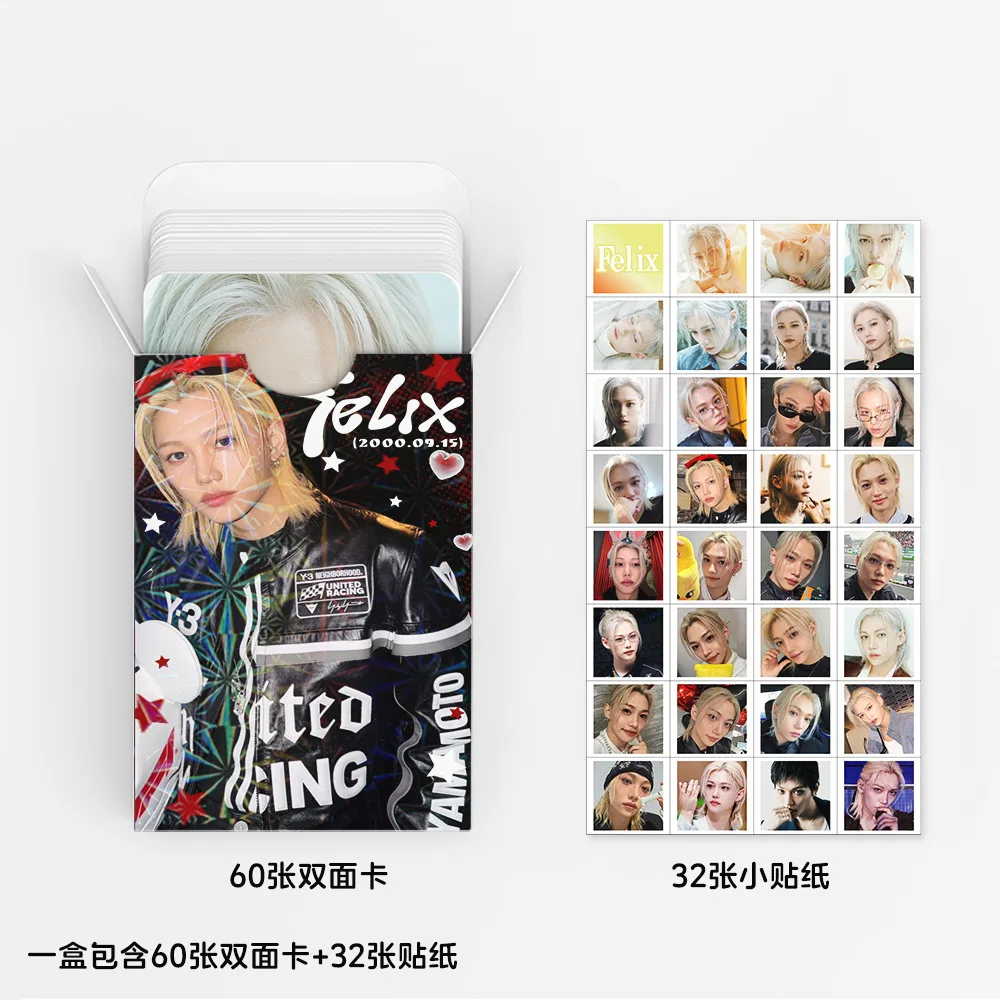 

Набор из 92 наклеек STRAY KIDS SKZOO: фотокарточки FELIX, мини-стикеры для самостоятельной печати, LOMO-карточки Lee Longfu