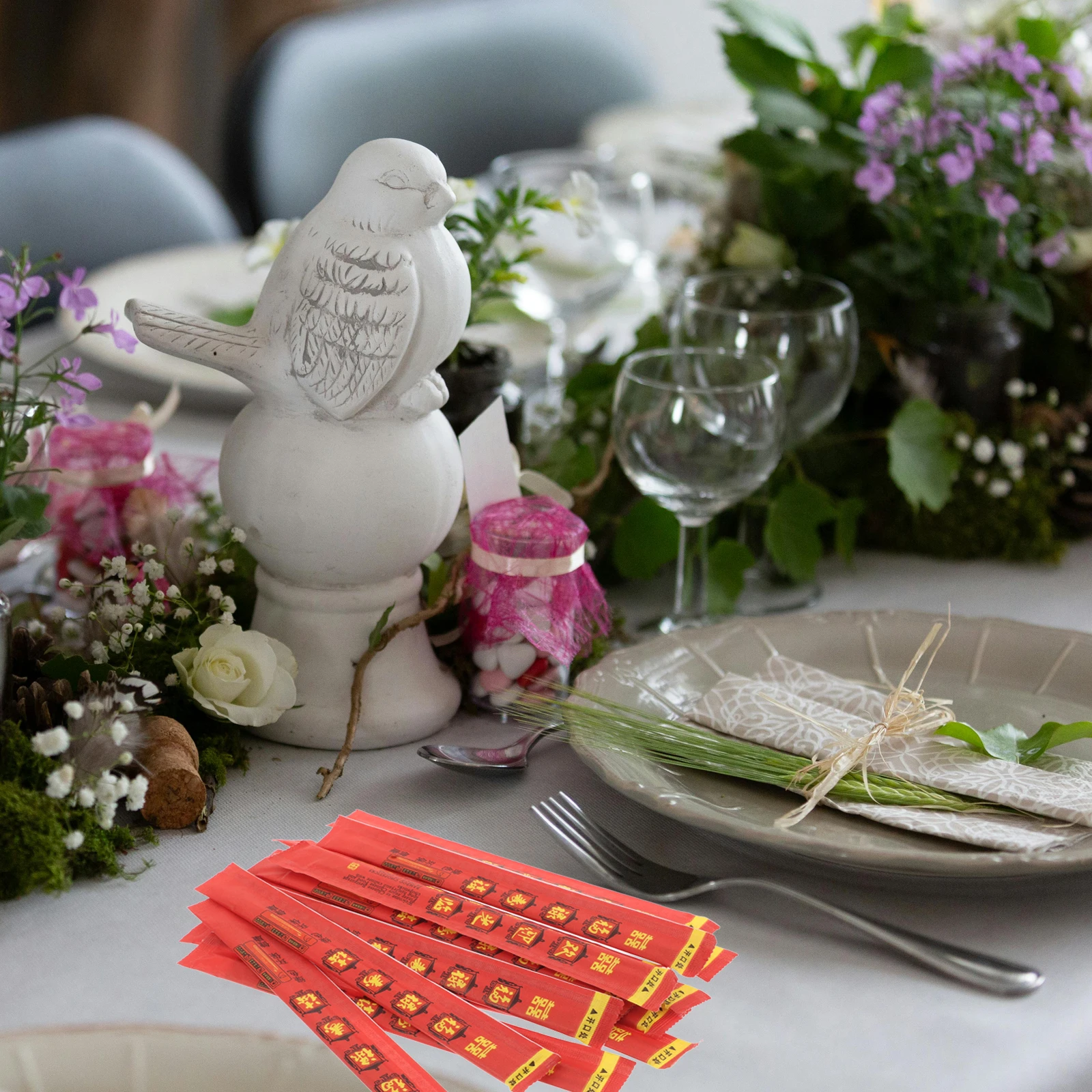 

38 Pairs Disposable Bamboo Chopsticks for Wedding Banquet Party Large Size Separated Kids Adults Reusable Wooden Dining