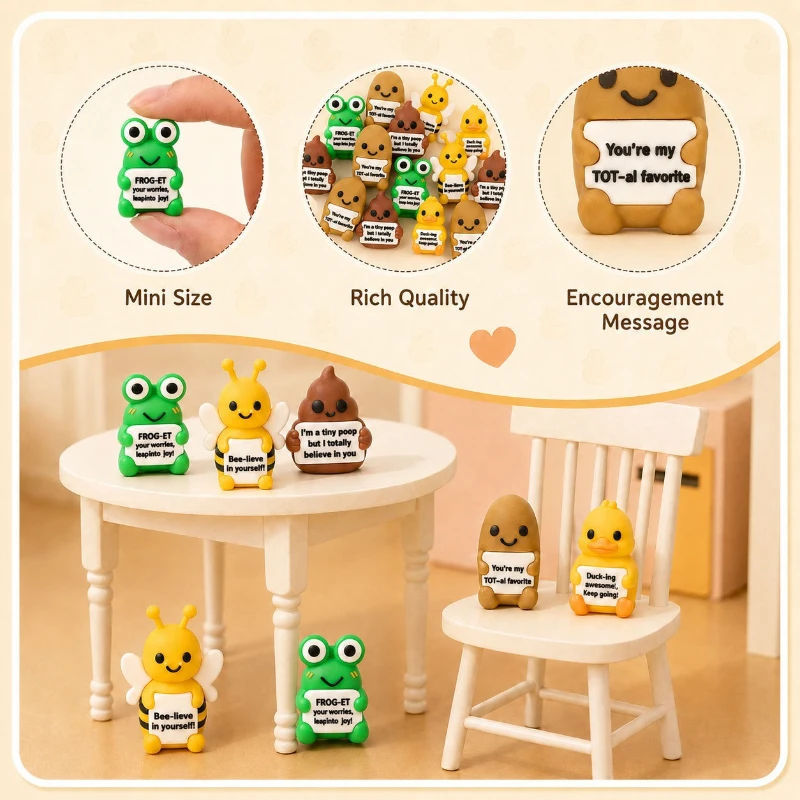 3/5pcs Christmas Halloween DIY desktop decorations encouraging Ornament micro-landscape mini Statue party theme holiday gifts