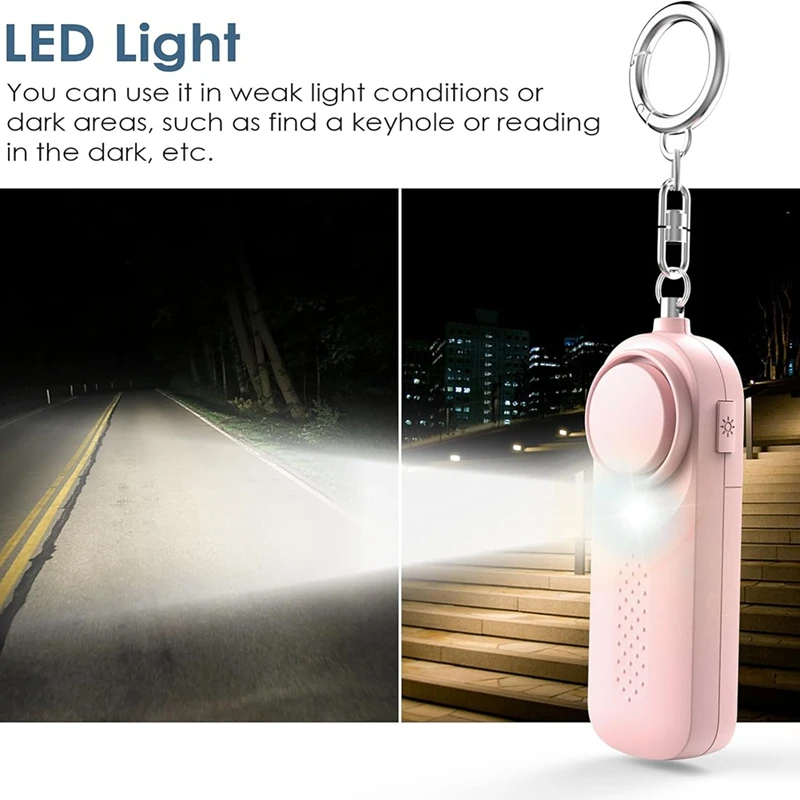 24-Hour Delivery Personal Alarm For Women 130Db Siren Loud Security Alarms Keychain With LED Light Police Approved Personal Safe