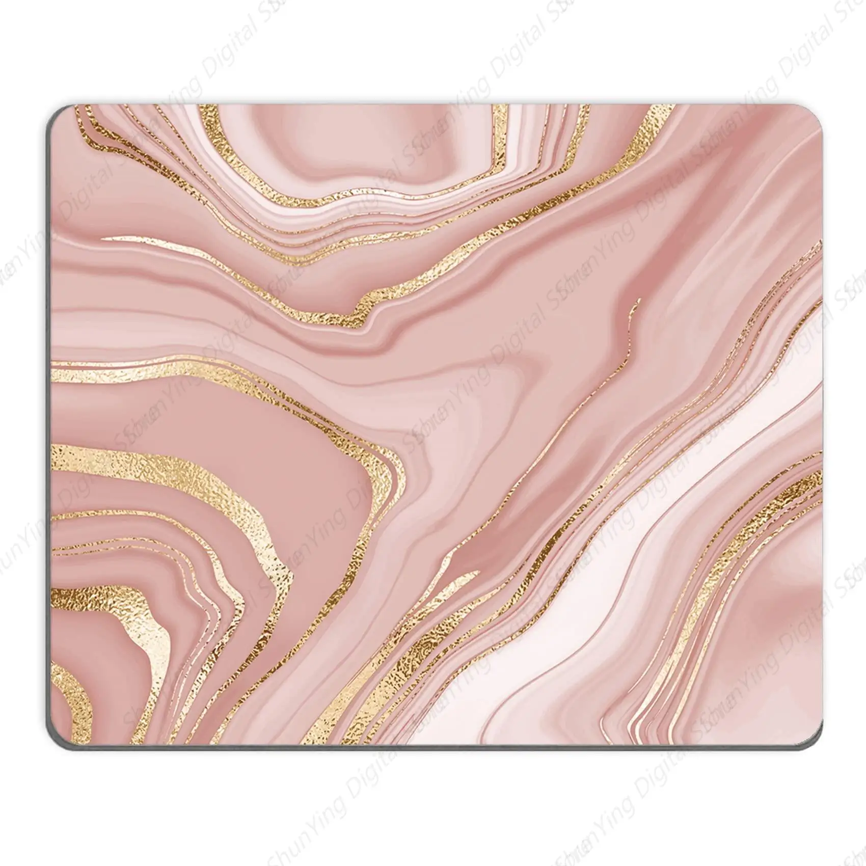 Rose Gold Marble Anti Slip Rubber Mouse Pad, Suitable For Waterproof Gaming Mouse Pads For Computers Laptops Offices And Homes