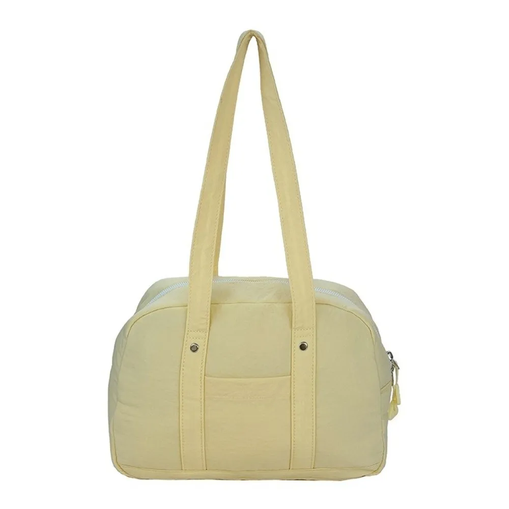 Lightweight Shoulder Bag Zipper Closure Inner Pocket Bowling Bag Double Shoulder Straps Sporty Casual Style Tote Bag