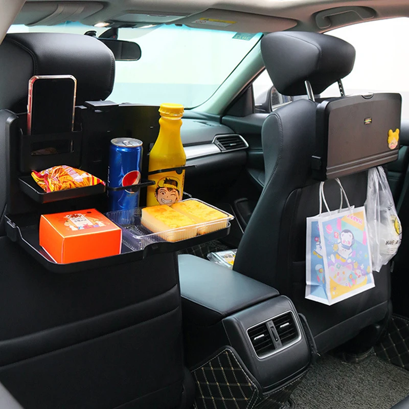 Car Computer Table Seat Back Storage Car Chair Back Dining Table Multifunctional Children\'s Tray Car Beverage Rack Folding Stand