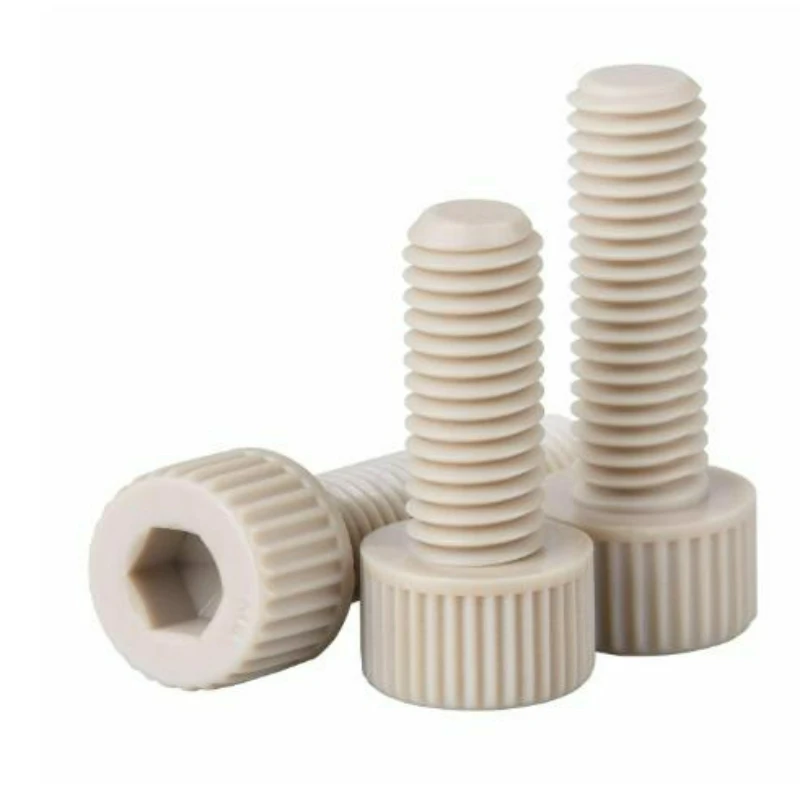 2/5/10pcs M2 M2.5 M3 M4 M5 M6 M8 M10 PEEK Plastic Hex Socket Screw Allen Plastic Cylindrical Head Screws Bolts DIN912