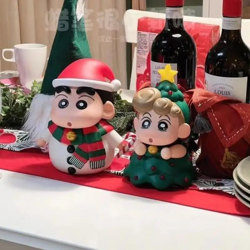 Anime Crayon Shin-Chanss Christmas Snowman Christmas Tree Shin-Chan Himawari Figures Cute Doll Decoration Toy Birthday Gifts view 4