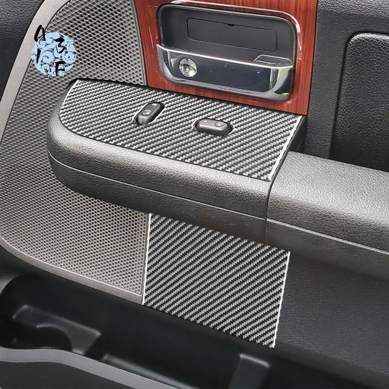 

A13F-For Ford F150 2004-2008 LHD Carbon Fiber Car Window Lift Switch Panel Cover Sticker Trim Accessories