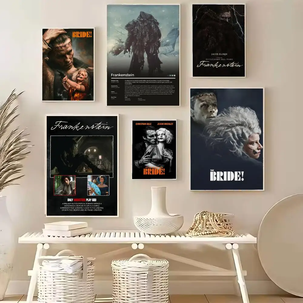 Film F-Frankenstein Gothic Monster Painting Calligraphy Stylish Canvas Poster Wall Art for Home Decor Gift
