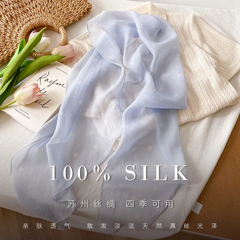 

New 100% Natural Silk Scarf Spring and summer foulards bufandas Scarves Shawls Wraps Pashmina Fashion Hijab Bandana Kerchief