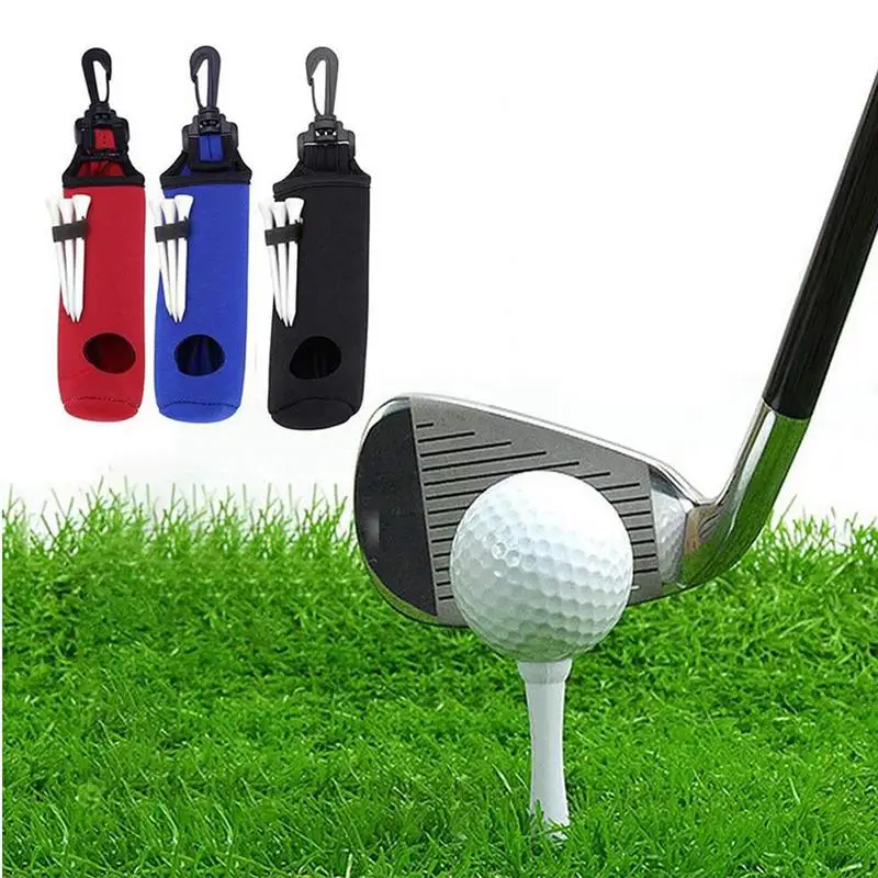 Suporte portátil da bola do golfe para o saco, suportes do T do golfe, luva de bola do golfe ao ar livre com grampo do cinto, acessórios do armazenamento