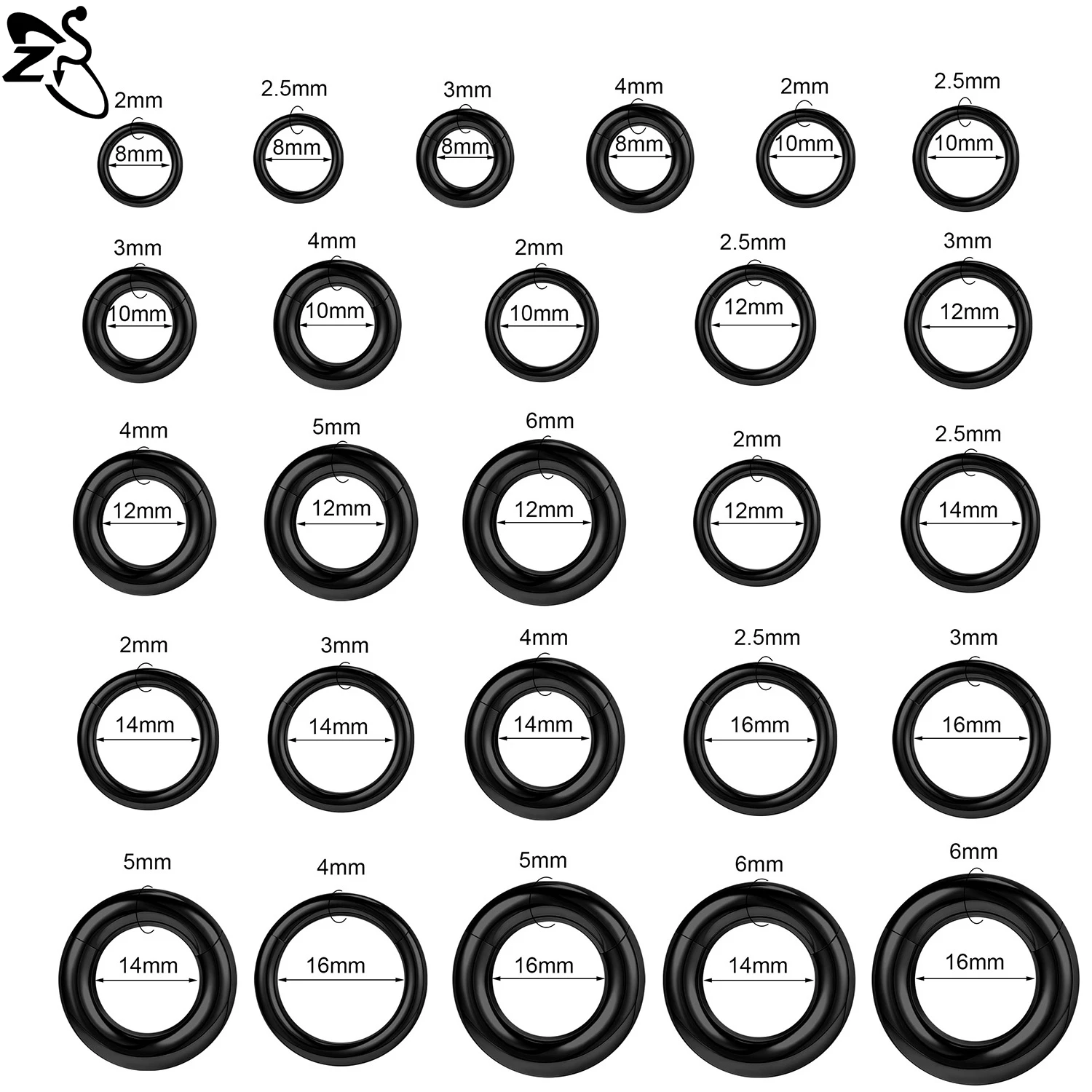 ZS 1 PC 2/4/6/8/10/12G Stainless Steel Hoop Earring Punk Large Size Ear Gauges Ear Expander Nostril Cartilage Piercings Jewelry