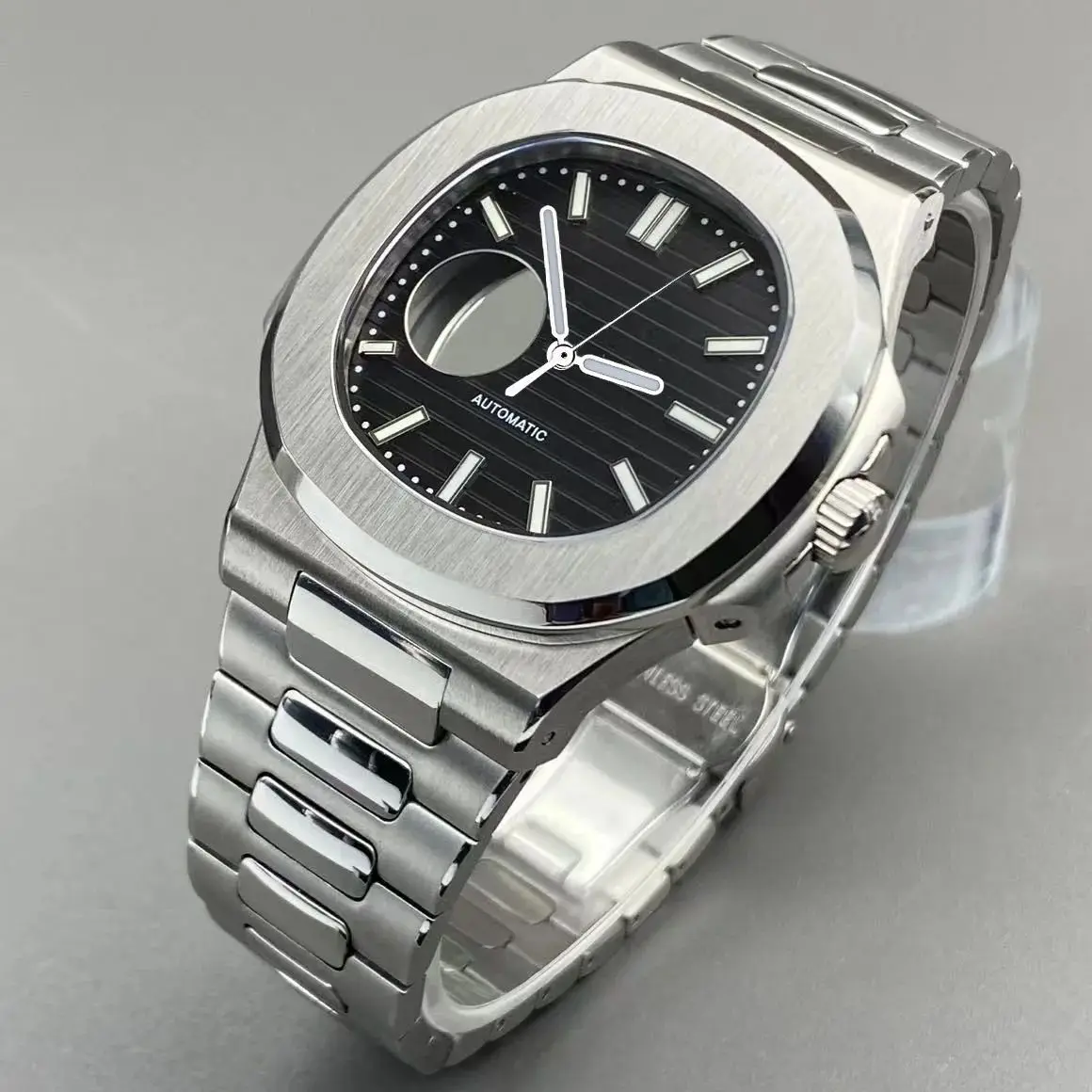 

High Quality 43mm NH35 Case for Nautilus Sapphire glass Case NH35/36/4R/NH38 Movement Watch Modification Repair Parts NH35