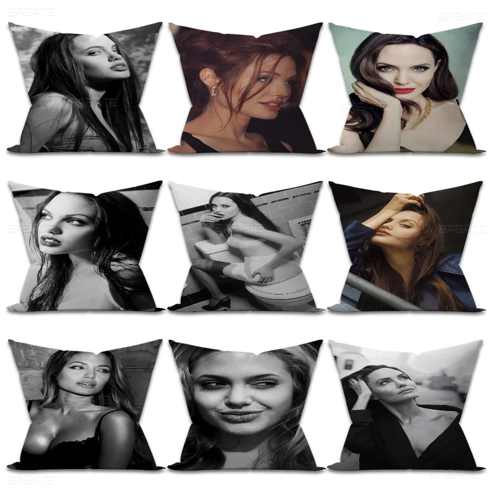 Movie Star Angelina Jolie Cushion Cover Pillow Cover Decor Pillowcase Printed Cushion Case For Couch