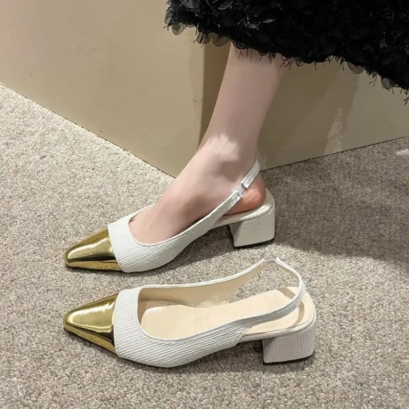 High Heels Women Thick with 2023 Summer New Baotou Leisure All Senior Not Tired Foot Roman Sandals Women's Single Shoes