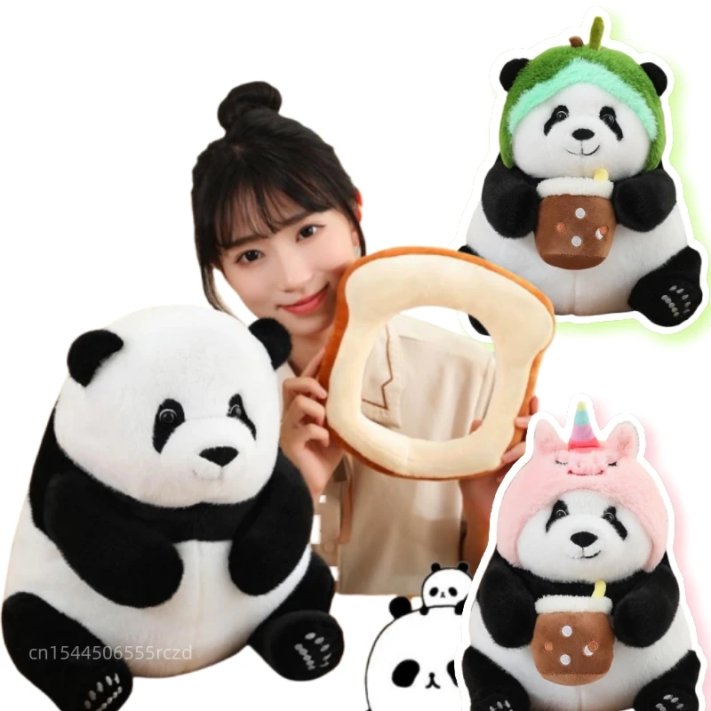 Lifelike Panda Plush Doll Cosplay Animal Unicorn Dinosaur Bunny Avocado Fubao Plush Dolls Home Decor For Girls Birthday Gift