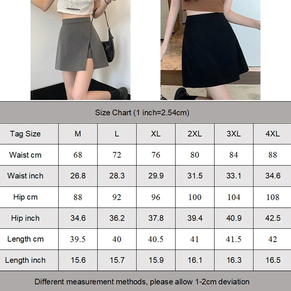 Women High Waist Mini Split Skirts Summer Fashion Slim Female Mini Suit Skirts