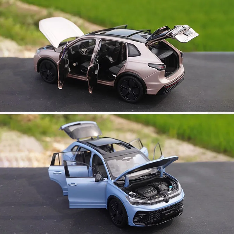 Diecast 1: 18 VW Tiguan L PRO 2024 SUV Off-road Vehicle Alloy Simulation Car Model Static Collection Decorated Holiday Gift Toy