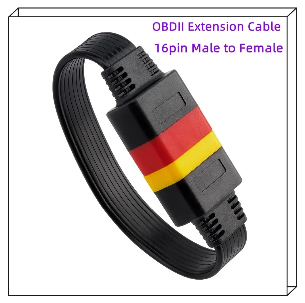 OBDII Extension Cable 16PIN Male to Female Dual Connector Diagnostic Scanner for Launch X431 Thinkdiag Easydiag ELM327 Golo