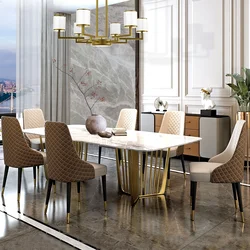 Nordic Floor Unique Table Chairs Modern Rectangular Mobile Restaurant Tables Marble Space Saving Mesa De Jantar Funiture