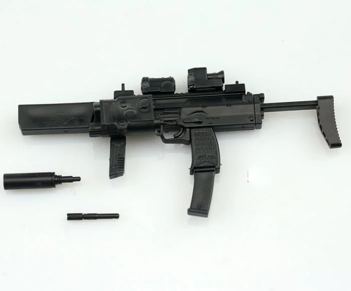 1:6 Scale MP7 Submachine Gun Double Form Plastic Assembled Firearm Puzzle Model for 12 Inch Action Figure Soldiers