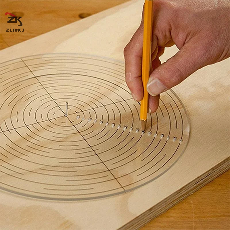 

20CM/7.87IN Round Center Clear Plastic Finder Lathe Work Compass Circle Gauge Processing Tools For Wood Turning Drawing