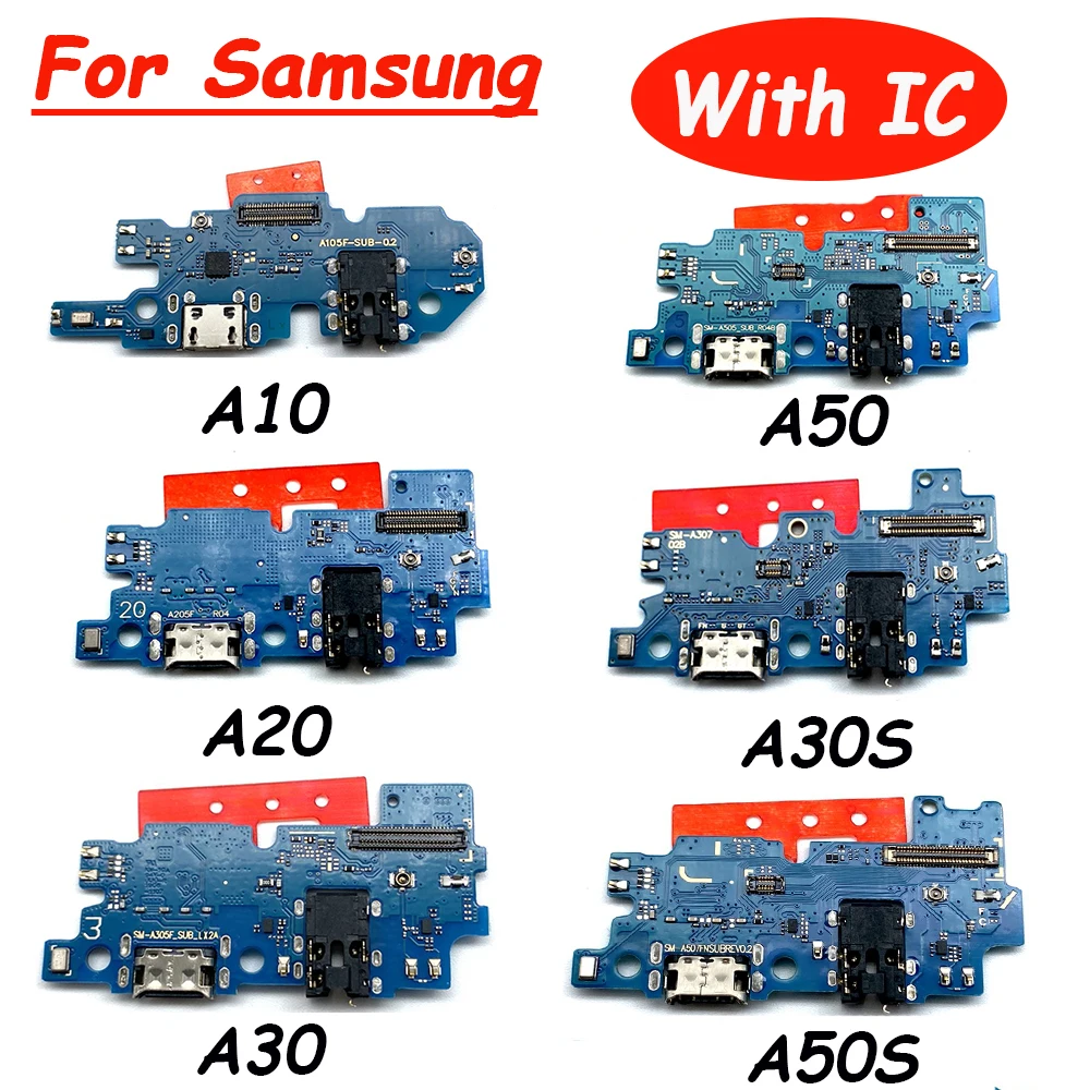 USB Charging Port Charger Board Flex Cable For Samsung A10 A10S A20 A20S A22 4G A30 A32 4G Dock Plug Connector With Microphone