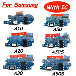 USB Charging Port Charger Board Flex Cable For Samsung A10 A10S A20 A20S A22 4G A30 A32 4G Dock Plug Connector With Microphone