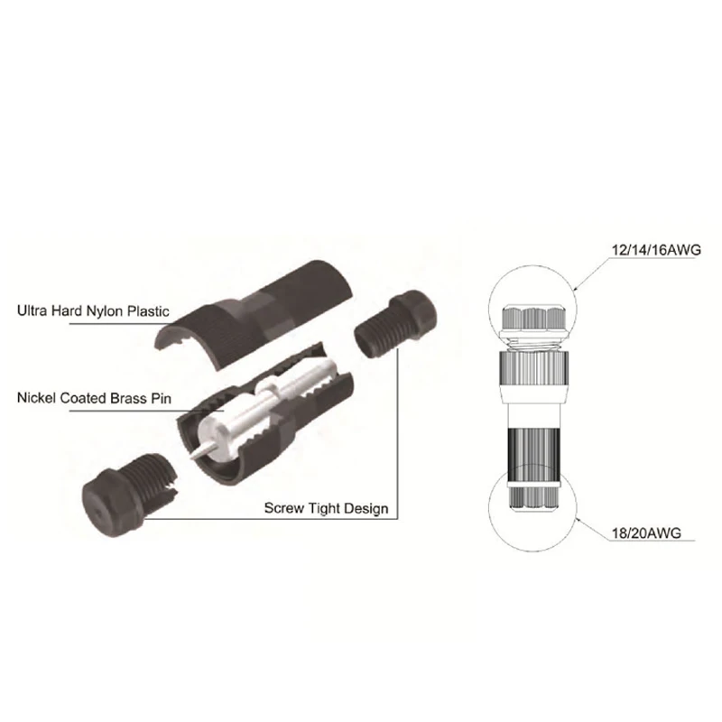 Conector rápido de perforación Fastlock para accesorios de iluminación exterior con tipo de perforación, Terminal de cableado de crimpado impermeable