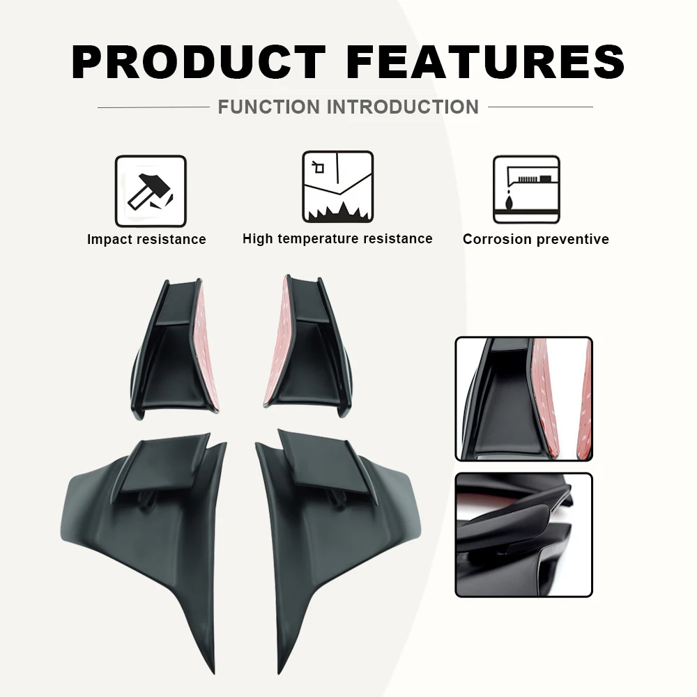 Motorcycle fairing aerodynamic aileron For Kawasaki Ninja 400 Fixed wing Ninja400 EX400 2018 2019 2020-2023 New four piece set