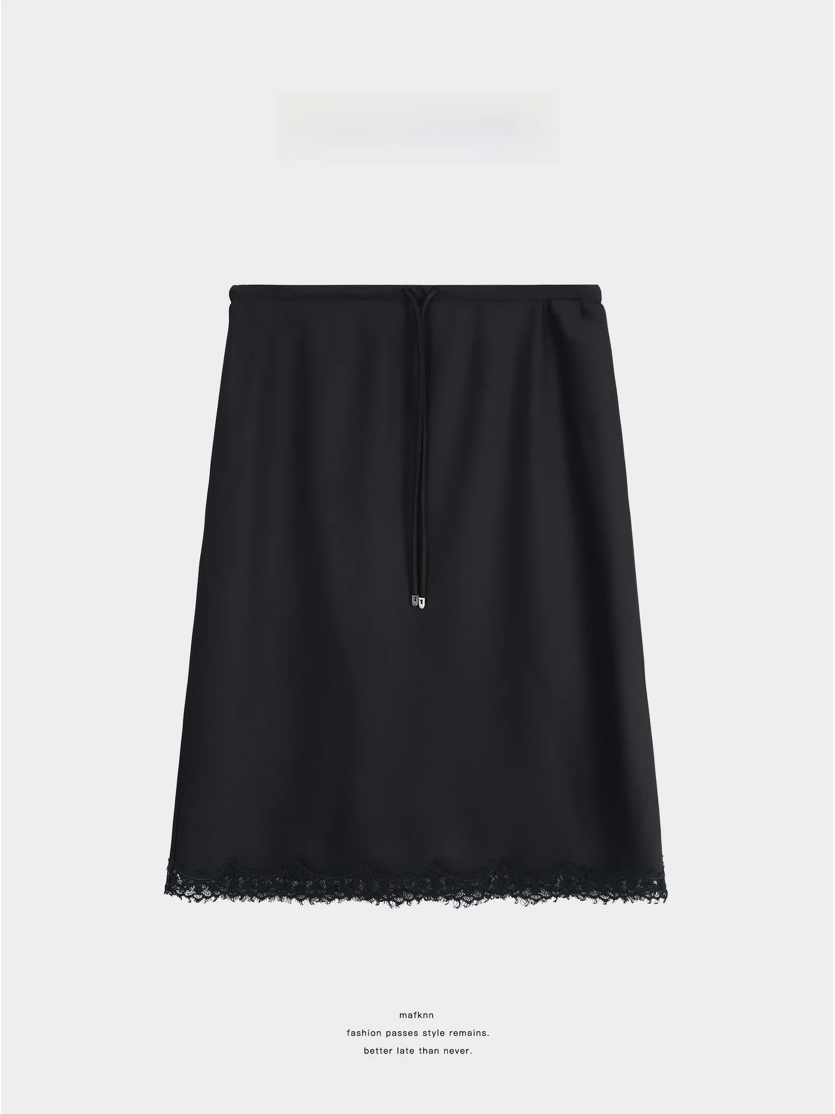 

Юбка-трапеция из полиэстера с кружевными вставками, эластичным поясом и драпировкой, модель MK14202, H-образный силуэт, защита от морщин