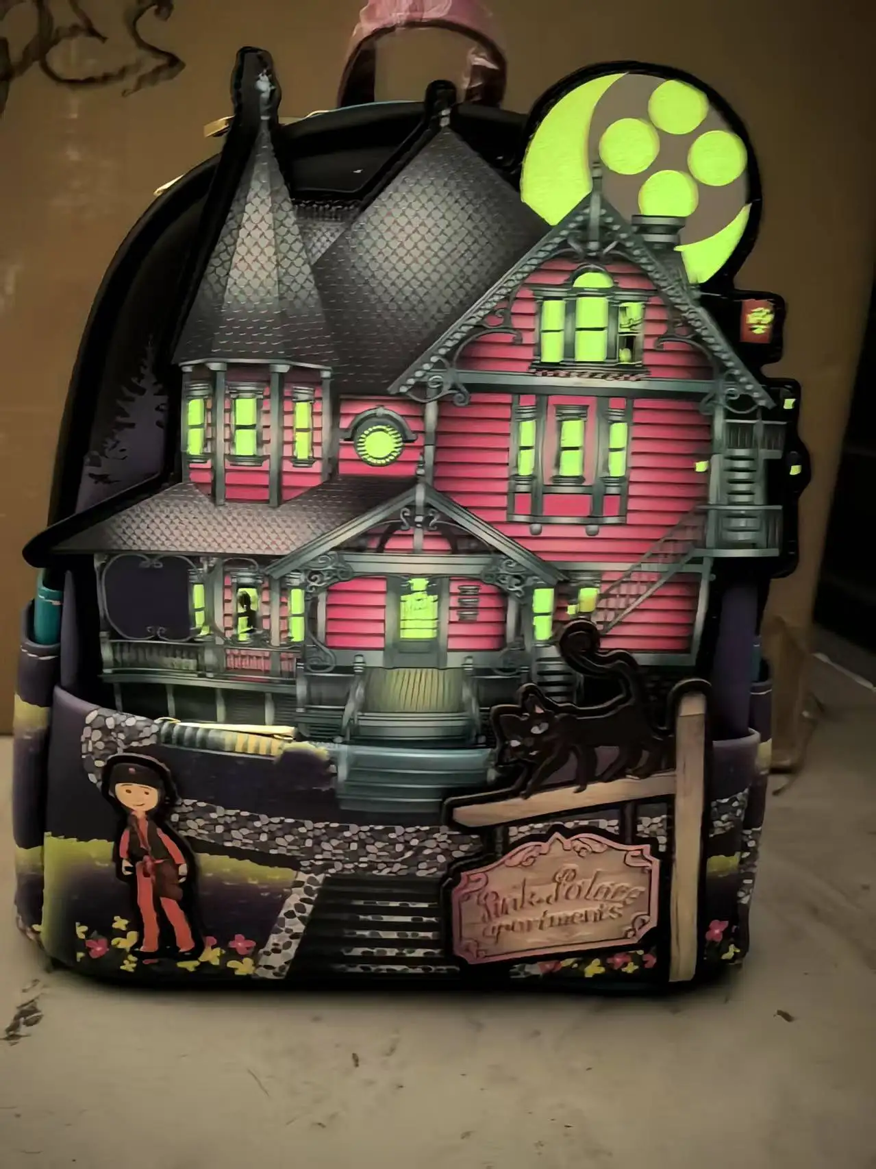

New Coraline Laika House Backpack Luminous Casual Outdoor Pop-up School Bag Anime Peripheral Fashion Women's Bag Gift