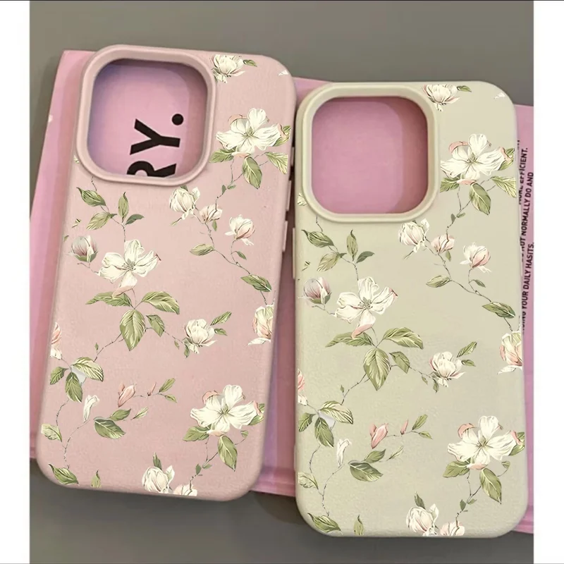 White Magnolia Flower Phone Case For VIVO Y31 Y39 Y78 Y02 Y77E Y21 Y31 Y15S V21E Y75 V20SE V23E V20 Y19 Y20 Y50 Silicone Cover