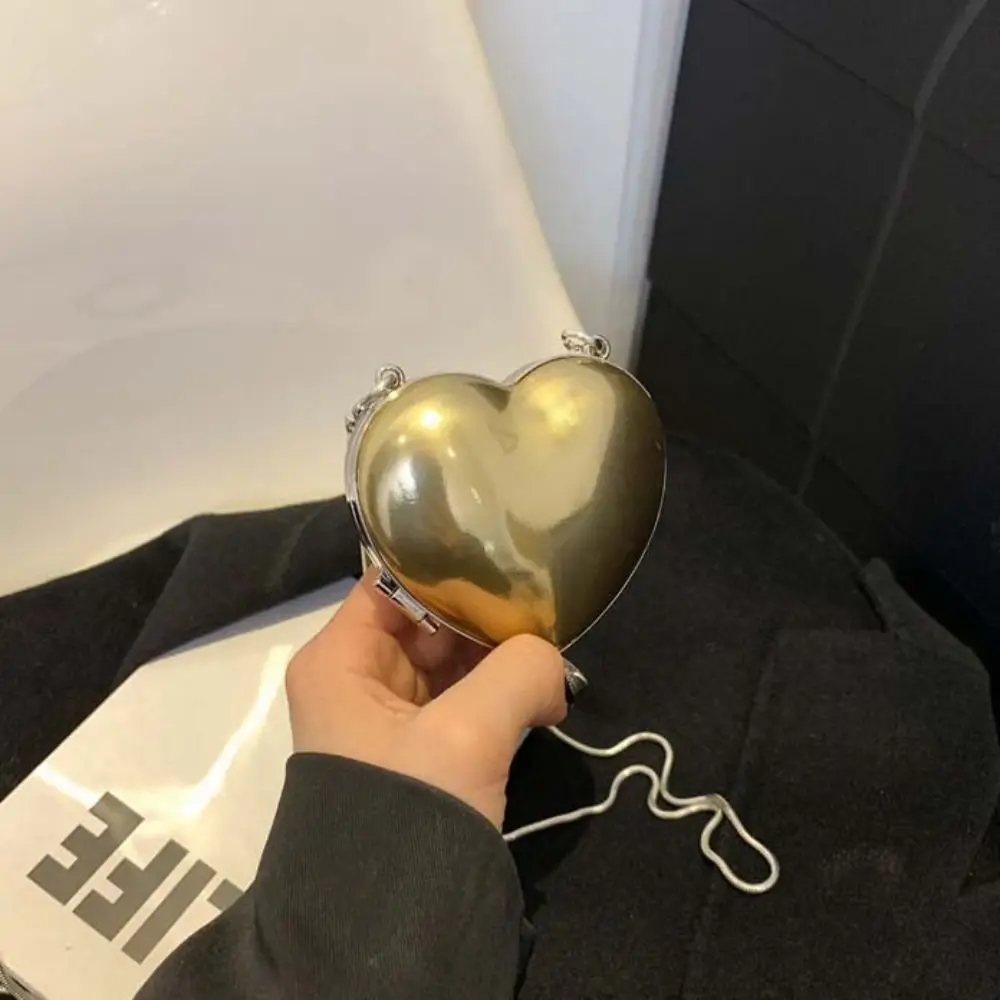 

Snake Bone Chain Love Shape Crossbody Bag PU Shoulder Bag Box Shoulder Bag Crossbody Bag Large Capacity Lipstick Bag Party