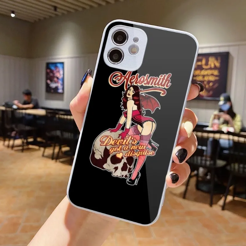 Aerosmith Rock Smart Cell Phone Case for iPhone 15 14 13 12 11 Pro Max X XR XS 8 7 Plus Liquid Glass Phone Cover Funda