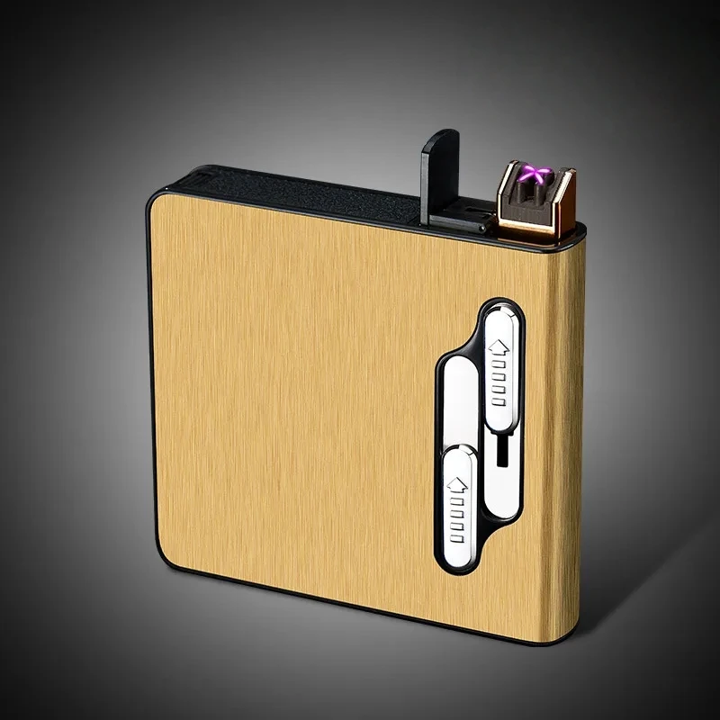 

Arc USB Rechargeable Cigarette Case Lighter Large Capacity Automatic Popping Smoke Anti-Sweat and Moisture-Proof Men's Gift
