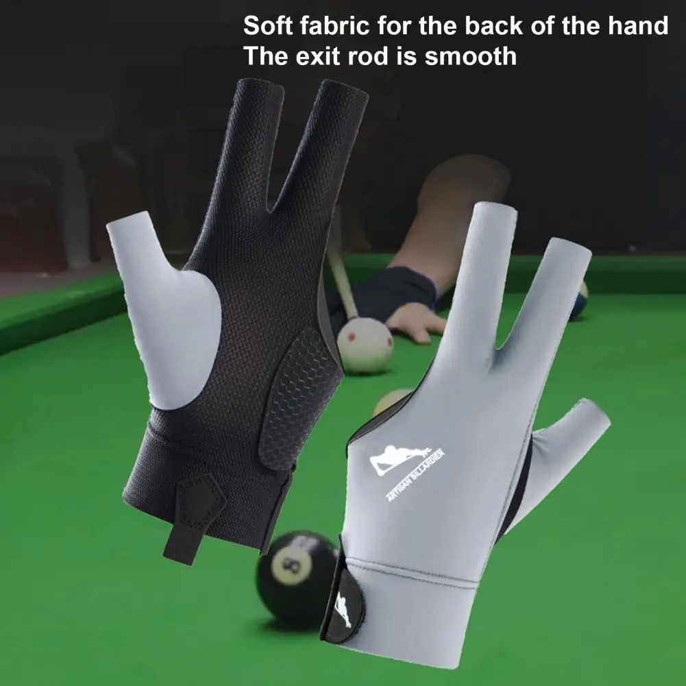 

1 шт., перчатки для бильярда, впитывающие пот, дышащие, для мужчин и женщин, левая рука, снукерный кий, спортивные перчатки с 3 пальцами, аксессуары для бильярда