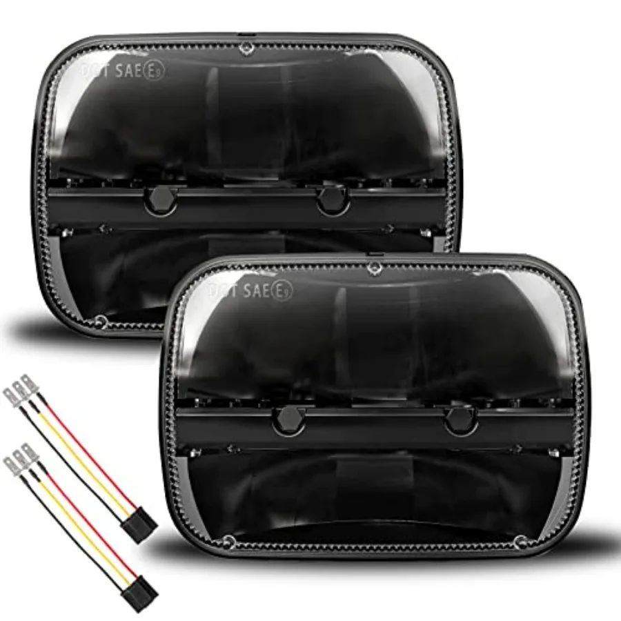 

Square 5x7/ 6x7 Inch LED Headlight High Low Beam Headlamp Compatible with Jeep Wrangler YJ Cherokee XJ Trucks Replacement H6054