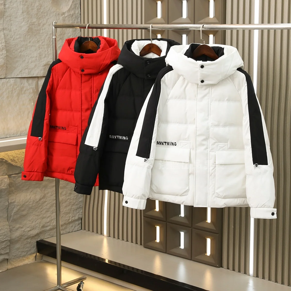 

Мужская зимняя куртка с капюшоном из 90% пуха, ветрозащитная, водоотталкивающая, для активного отдыха, городской стиль, стандартный крой, на молнии