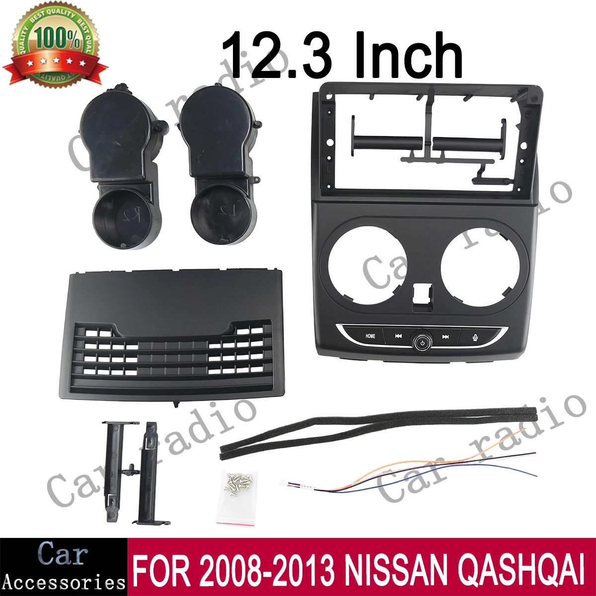 

For 2008-2013 NISSAN QASHQAI 12.3 Inch Car Radio Android Stereo Frame Player Head Unit Fascia Panel Dash Board Cover